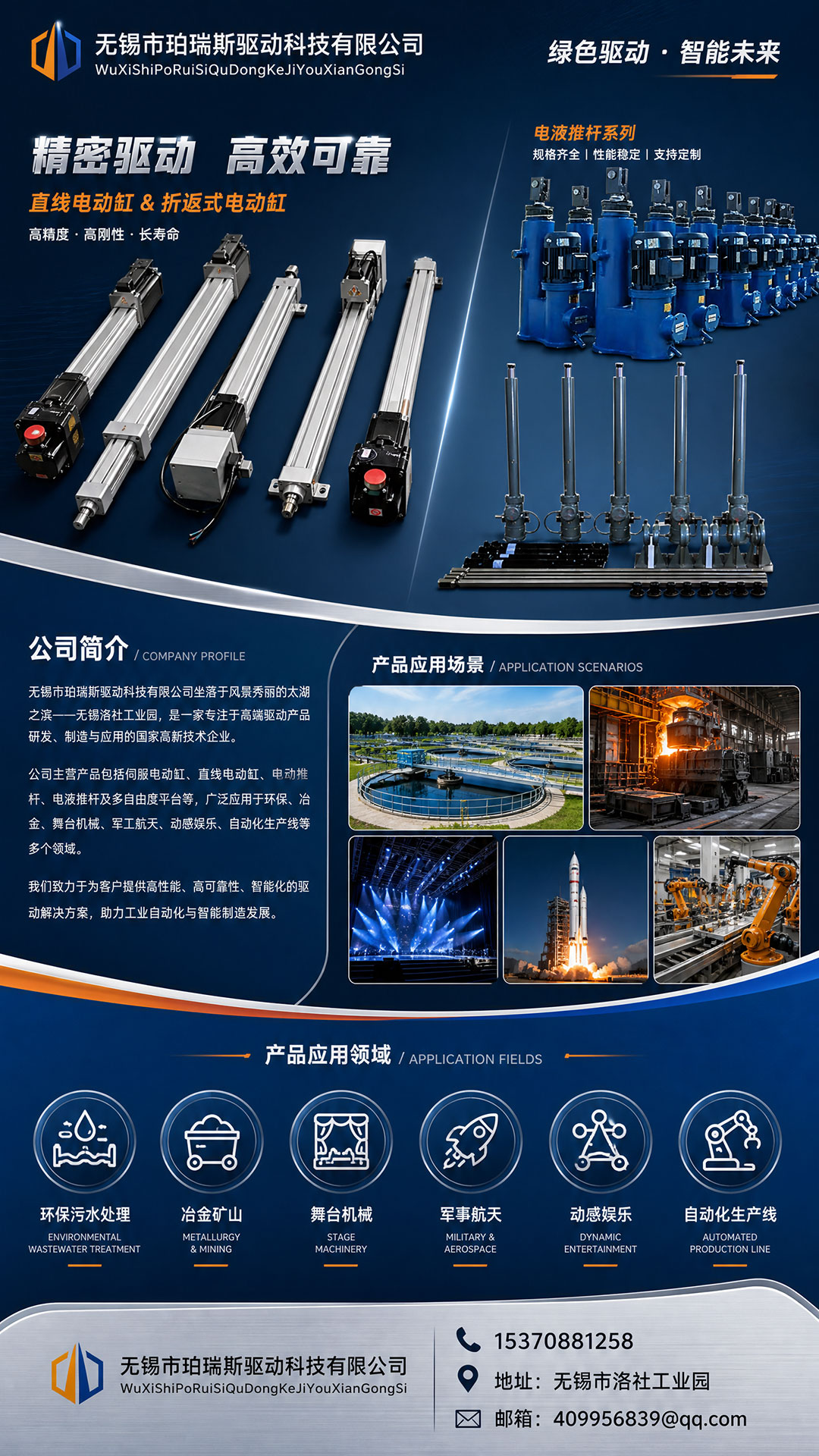 珀瑞斯电动推杆与伺服电动缸产品